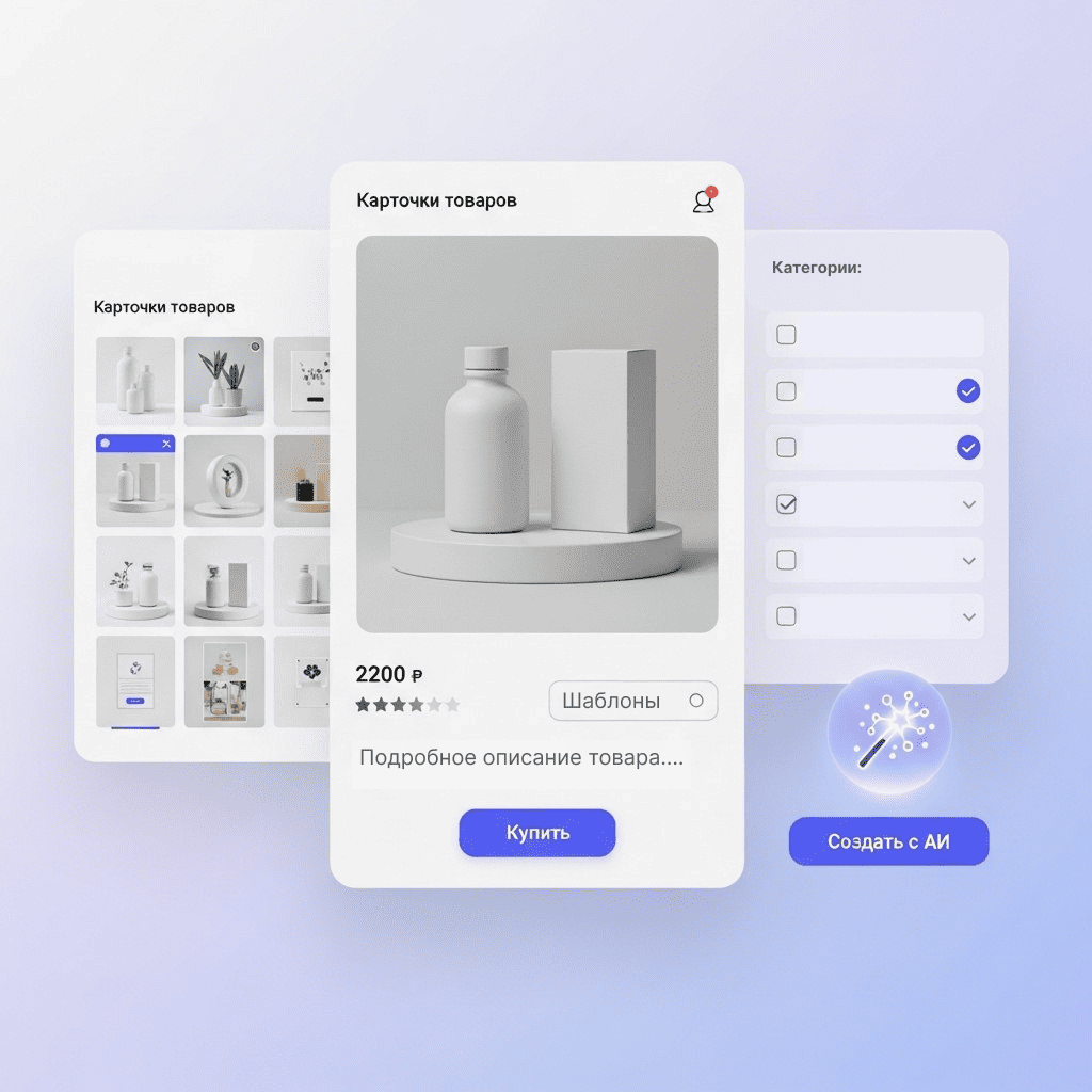 Карточки товаров для маркетплейсов — создать онлайн и с ИИ быстро